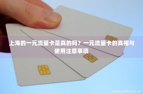 上海的一元流量卡是真的吗？一元流量卡的真相与使用注意事项-第1张图片-择卡网